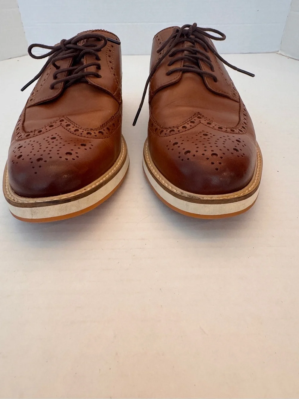 Cole Haan Men's Morse Grand Wingtip Oxford Shoes Chestnut Brown Size 8.5 Sneaker
